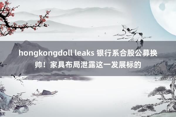 hongkongdoll leaks 银行系合股公募换帅！家具布局泄露这一发展标的