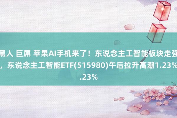 黑人 巨屌 苹果AI手机来了！东说念主工智能板块走强，东说念主工智能ETF(515980)午后拉升高潮1.23%