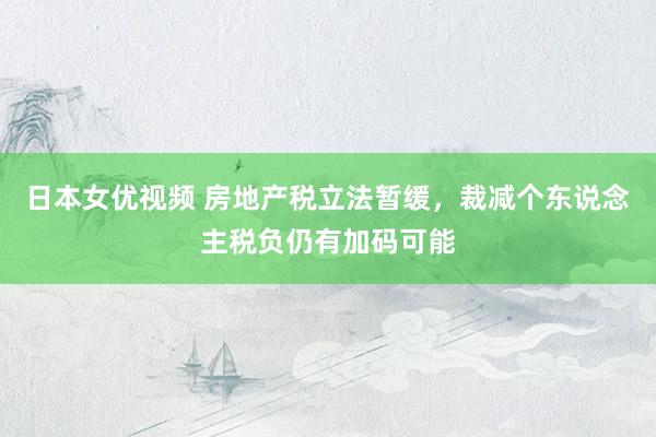 日本女优视频 房地产税立法暂缓，裁减个东说念主税负仍有加码可能