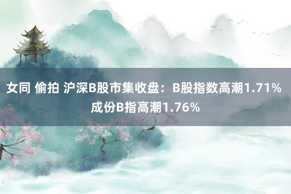 女同 偷拍 沪深B股市集收盘：B股指数高潮1.71% 成份B指高潮1.76%