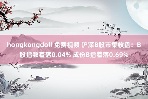 hongkongdoll 免费视频 沪深B股市集收盘：B股指数着落0.04% 成份B指着落0.69%