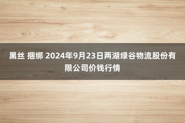 黑丝 捆绑 2024年9月23日两湖绿谷物流股份有限公司价钱行情