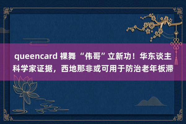 queencard 裸舞 “伟哥”立新功！华东谈主科学家证据，西地那非或可用于防治老年板滞