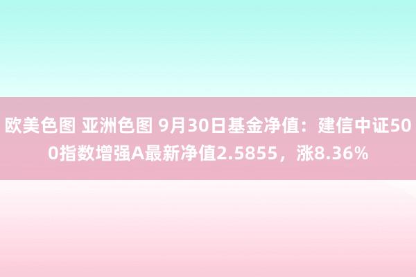 欧美色图 亚洲色图 9月30日基金净值：建信中证500指数增强A最新净值2.5855，涨8.36%