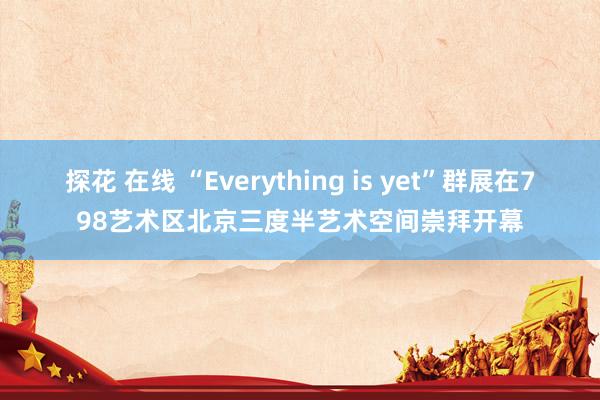 探花 在线 “Everything is yet”群展在798艺术区北京三度半艺术空间崇拜开幕