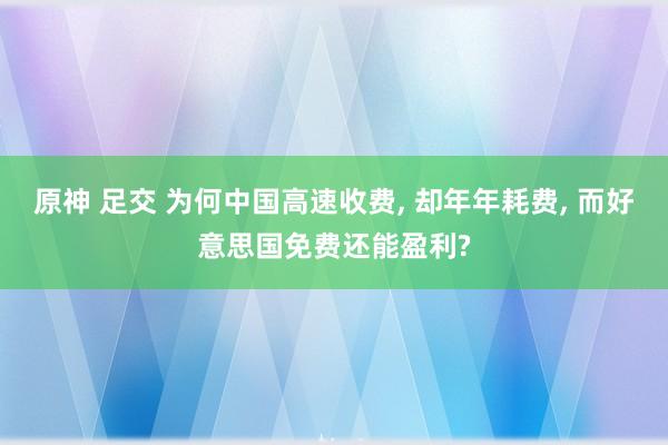 原神 足交 为何中国高速收费， 却年年耗费， 而好意思国免费还能盈利?