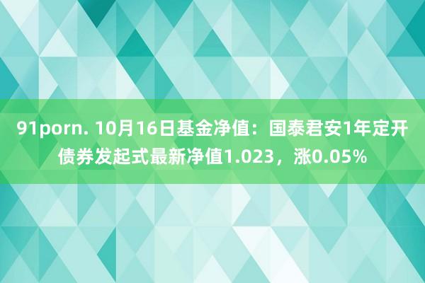 91porn. 10月16日基金净值：国泰君安1年定开债券发起式最新净值1.023，涨0.05%