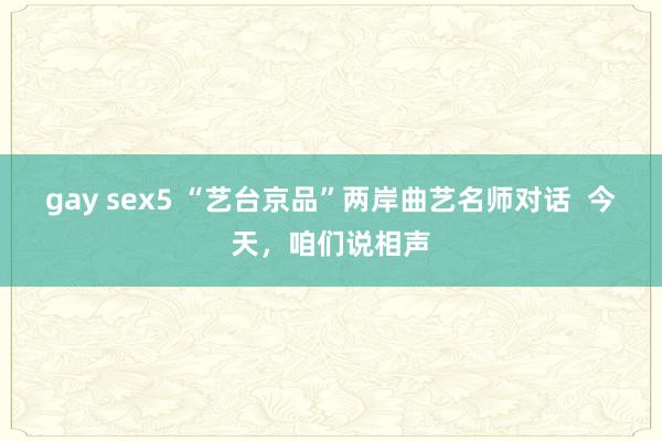 gay sex5 “艺台京品”两岸曲艺名师对话  今天，咱们说相声