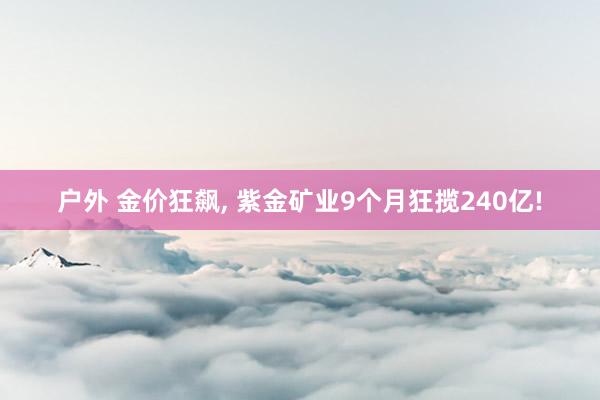 户外 金价狂飙， 紫金矿业9个月狂揽240亿!