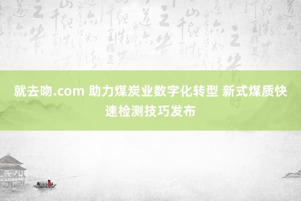 就去吻.com 助力煤炭业数字化转型 新式煤质快速检测技巧发布