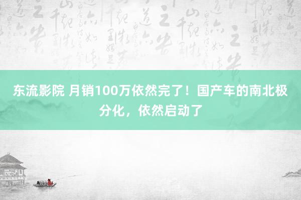 东流影院 月销100万依然完了！国产车的南北极分化，依然启动了