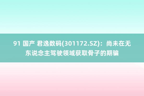 91 国产 君逸数码(301172.SZ)：尚未在无东说念主驾驶领域获取骨子的期骗