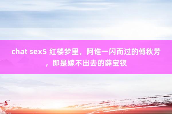 chat sex5 红楼梦里，阿谁一闪而过的傅秋芳，即是嫁不出去的薛宝钗