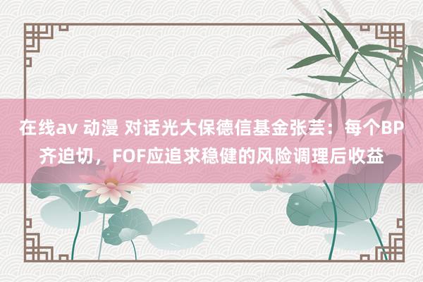 在线av 动漫 对话光大保德信基金张芸：每个BP齐迫切，FOF应追求稳健的风险调理后收益