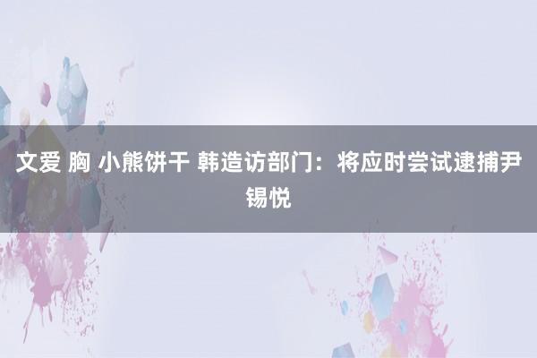 文爱 胸 小熊饼干 韩造访部门：将应时尝试逮捕尹锡悦