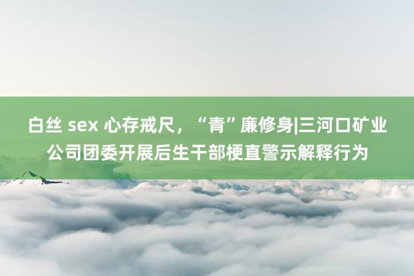 白丝 sex 心存戒尺，“青”廉修身|三河口矿业公司团委开展后生干部梗直警示解释行为