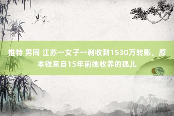 推特 男同 江苏一女子一刹收到1530万转账，原本钱来自15年前她收养的孤儿