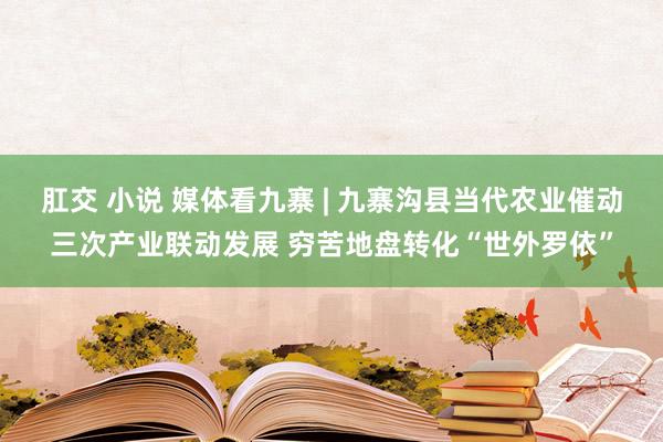 肛交 小说 媒体看九寨 | 九寨沟县当代农业催动三次产业联动发展 穷苦地盘转化“世外罗依”