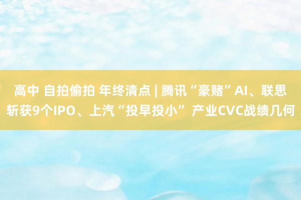 高中 自拍偷拍 年终清点 | 腾讯“豪赌”AI、联思斩获9个IPO、上汽“投早投小” 产业CVC战绩几何