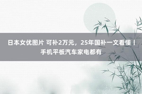 日本女优图片 可补2万元，25年国补一文看懂丨手机平板汽车家电都有