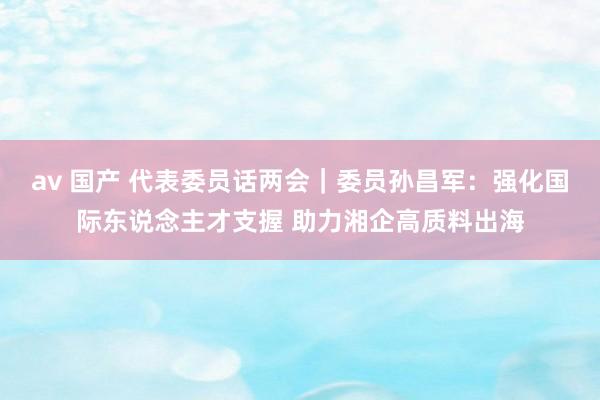 av 国产 代表委员话两会｜委员孙昌军：强化国际东说念主才支握 助力湘企高质料出海